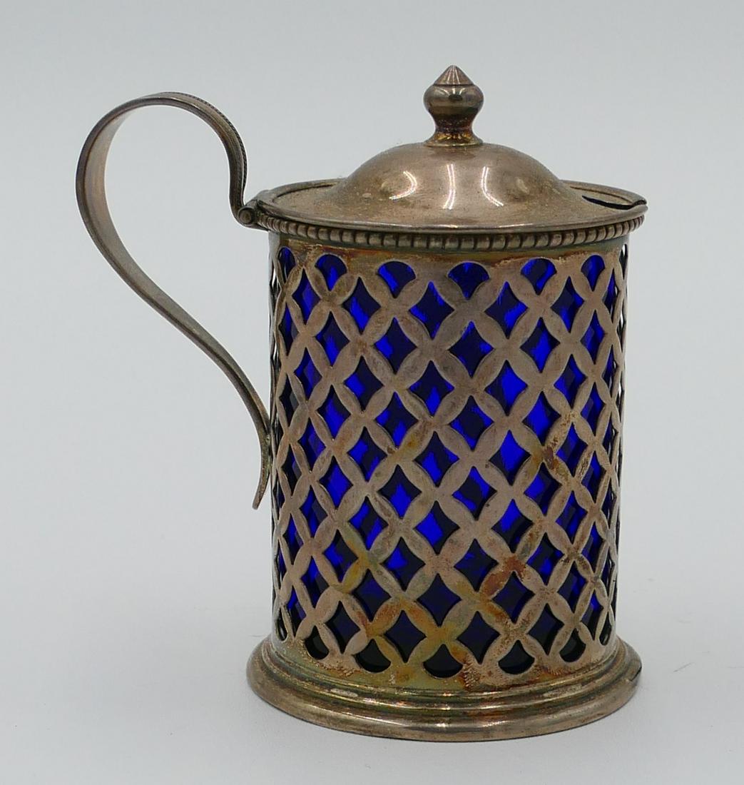 COBALT BLUE DEMITASSE STERLING SILVER HOLDER (1 of 4)