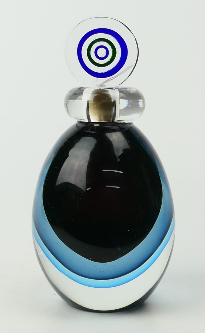 VINTAGE FORMIA MURANO AMETHYST GLASS SCENT BOTTLE (1 of 4)