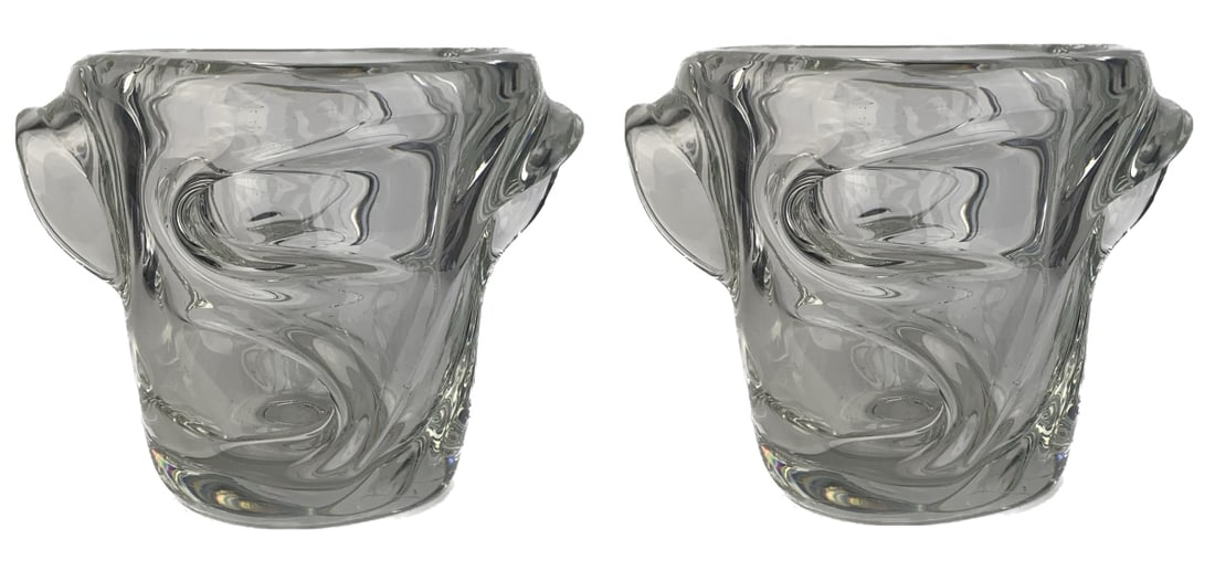 PAIR OF 1970 FRENCH CRYSTAL SEVRES VASES (1 of 1)