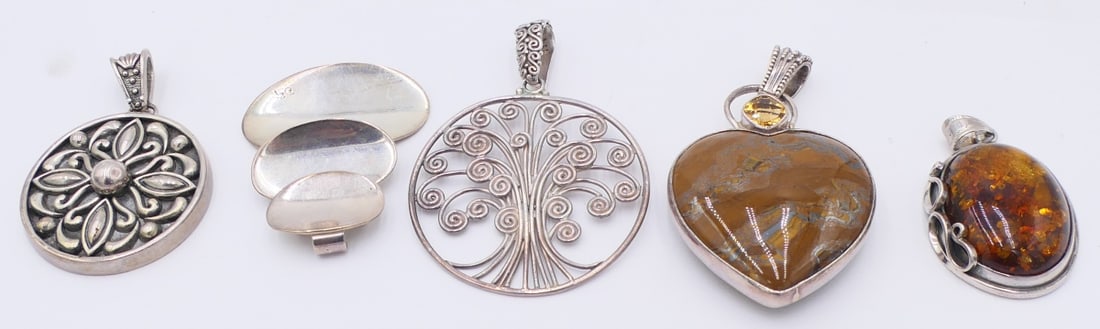 5 PC STERLING SILVER PENDANT COLLECTION (1 of 3)