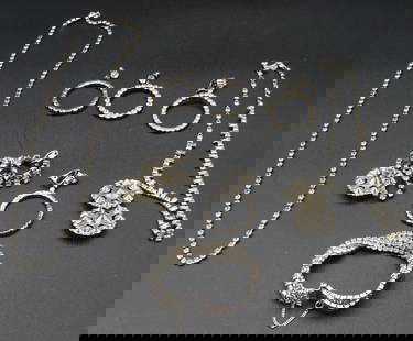 10 PC ANTIQUE RHINESTONE COSTUME COLLECTION: 10 PC ANTIQUE RHINESTONE COSTUME COLLECTION