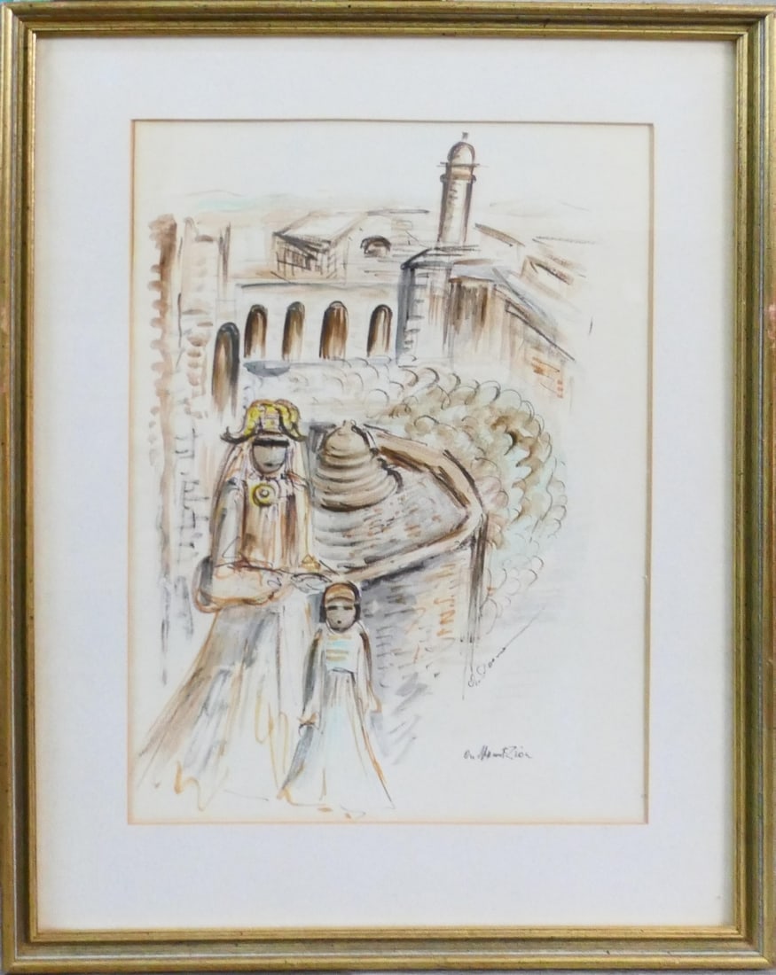 SYD SOLOMON (1917-2004) MT. ZION WATERCOLOR: SYD SOLOMON (1917-2004) MT. ZION WATERCOLOR, MEASURES 21" BY 16" INCLUDING FRAME.