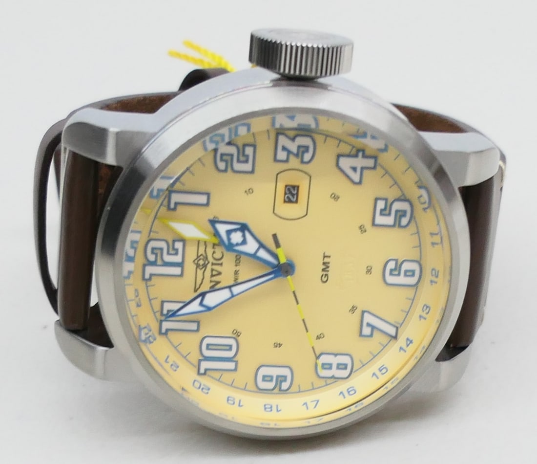 INVICTA AVIATOR MENS WRIST WATCH: HARRY LONDON ART GLASS 17" NECKLACE