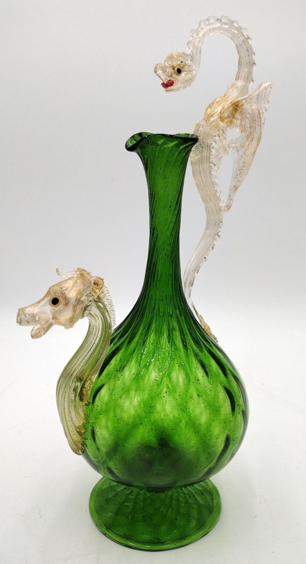 FINE VENETIAN MURANO ART GLASS DRAGON PITCHER (1 of 9)
