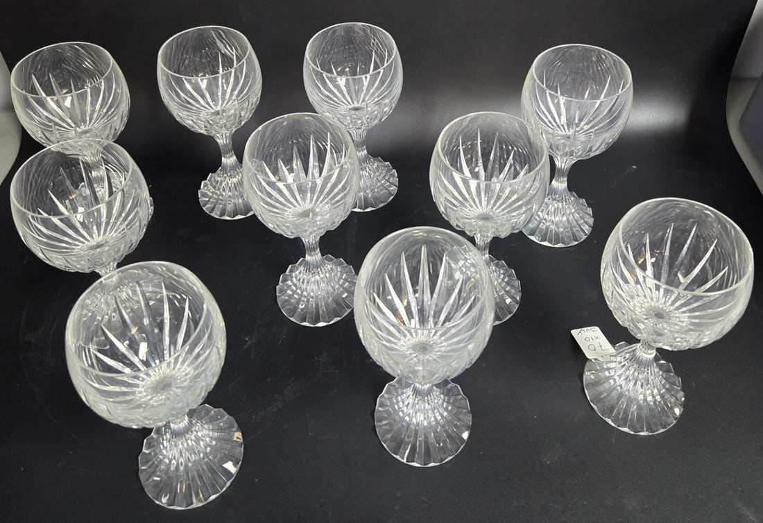 10 BACCARAT FRANCE "MASSENA" CRYSTAL WATER GOBLETS (1 of 4)