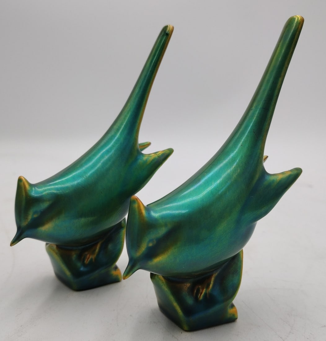 ANDRAS SINKO IRIDESCENT PORCELAIN BIRD FIGURES (1 of 10)