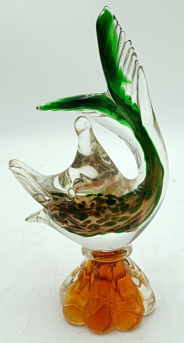 VINTAGE MURANO ART GLASS FISH DOLPHIN SCULPTURE (1 of 9)