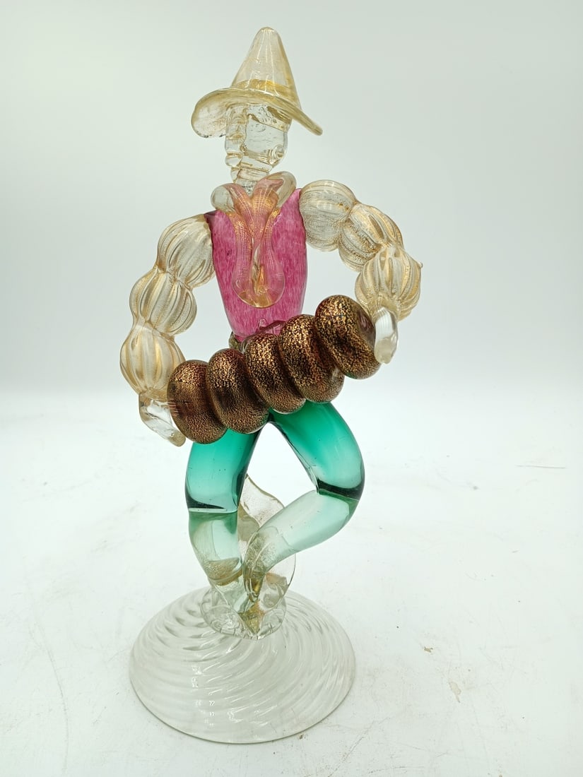 VINTAGE MURANO VENETIAN ART GLASS ACCORDION PLAYER (1 of 10)