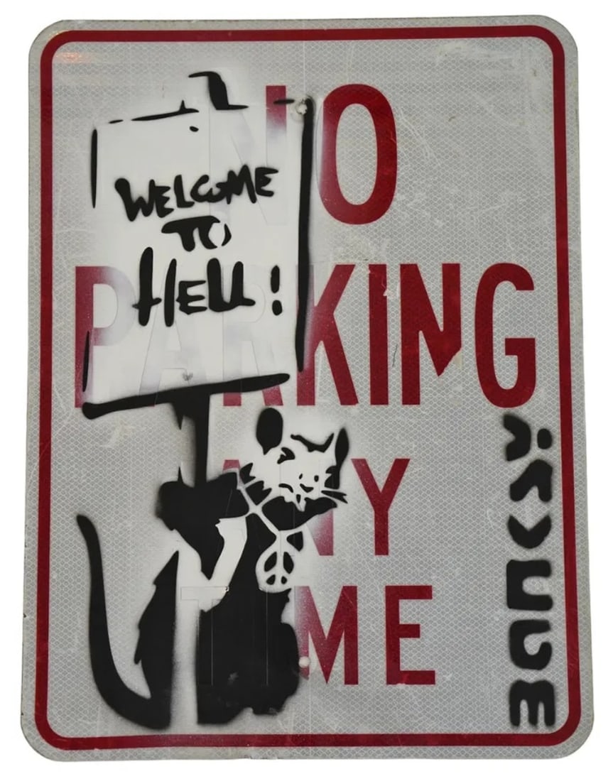 Welcome To Hell Graffiti Stencil Street Sign (1 of 10)
