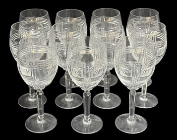 11 Ralph Lauren Crystal Water Goblet Glasses