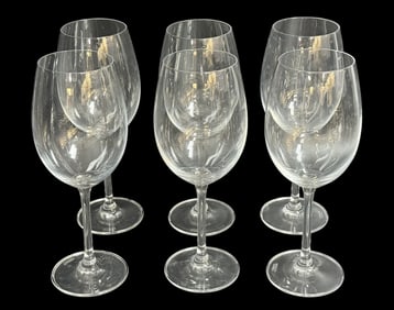 6 Crystalite Bohemia Red Wine Glasses