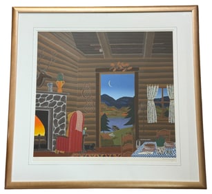 Thomas McKnight Color Serigraph 'Log Cabin'