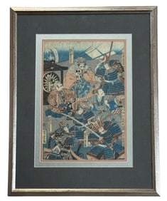 Utagawa Kuniyoshi Samurai Battle Scene Woodblock