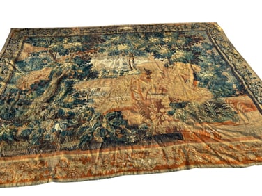 Antique 17th/18th C. Flemish Landscape Tapestry