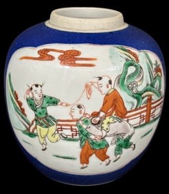 Chinese Hand-Painted Porcelain Ginger Jar