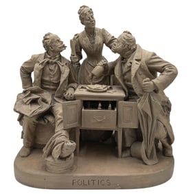 John Rogers (1829-1904) 'Politics' Sculpture