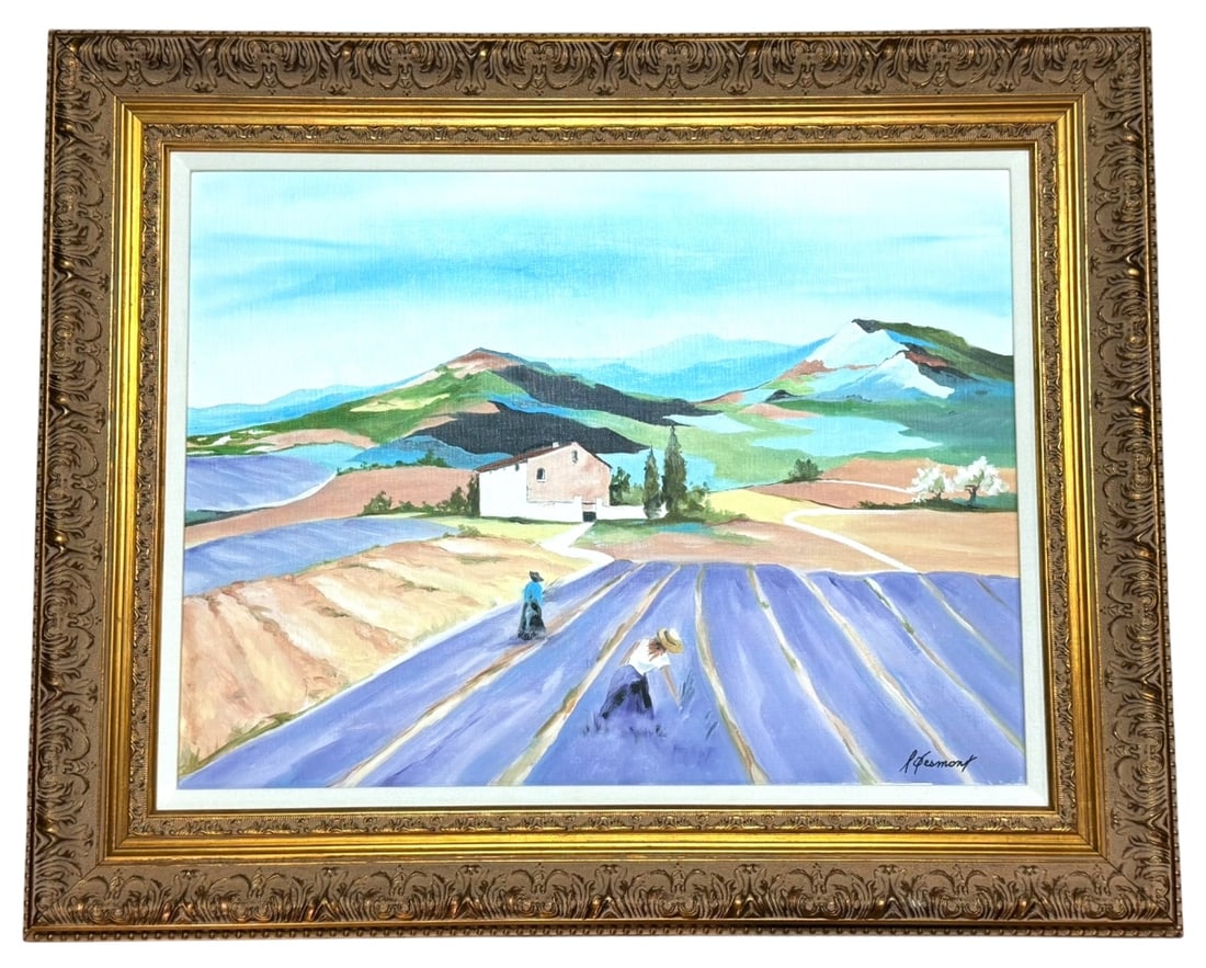 Francoise Desmont 'Provence Lavande' Oil Painting (1 of 9)