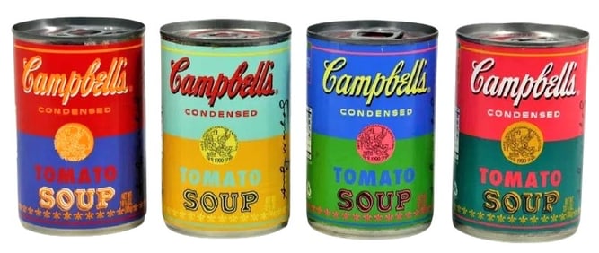 (4) Andy Warhol Campbell's Soup Cans