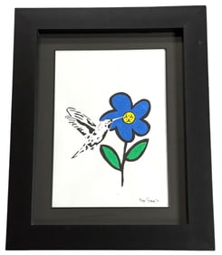 Karl Striker 'Humming Hazard' Mixed Media Painting