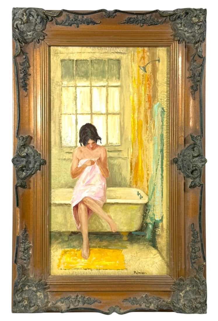 Frank Palmieri 'The Bather' Oil Painting on Board (1 of 9)