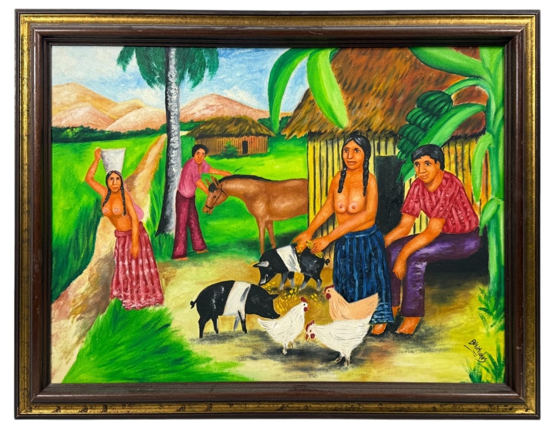 B. Nicholas Indigenous Oil Painting on Canvas (1 of 8)