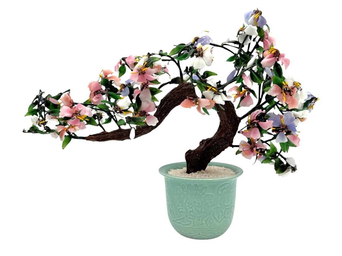 Chinese Carved Jade Bonsai Tree with Celadon Pot (1 of 6)