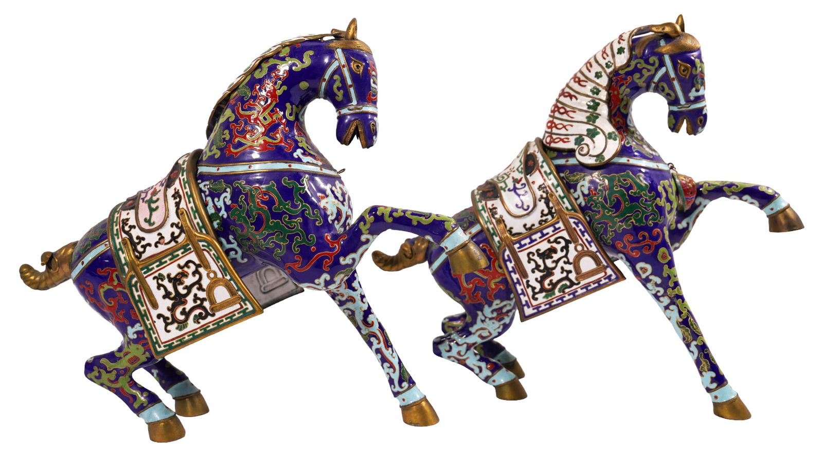 Pair of Chinese Cloisonne Enameled Horses (1 of 6)