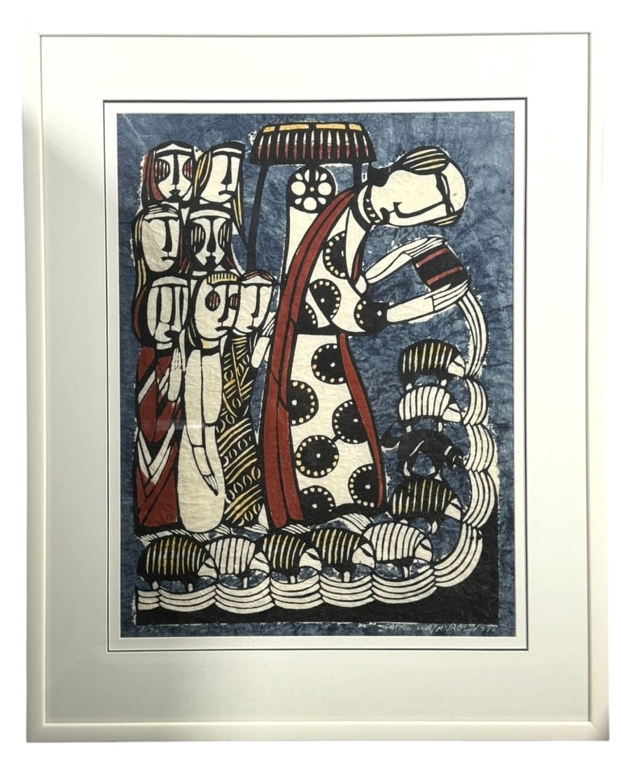 Sadao Watanabe Moses in Midian Woodblock Print (1 of 7)