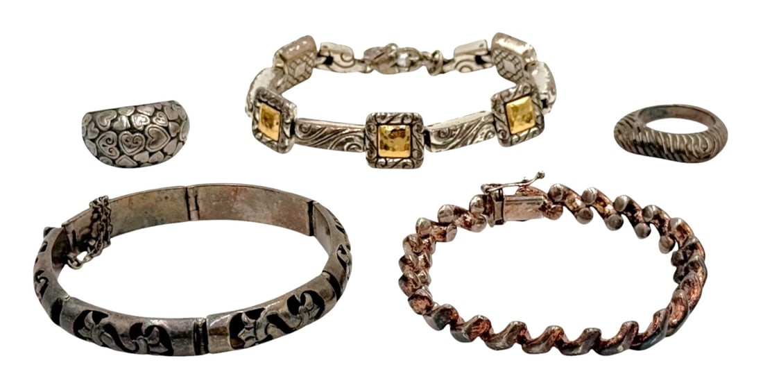 5pc Silver-Tone Costume Jewelry Lot (1 of 1)