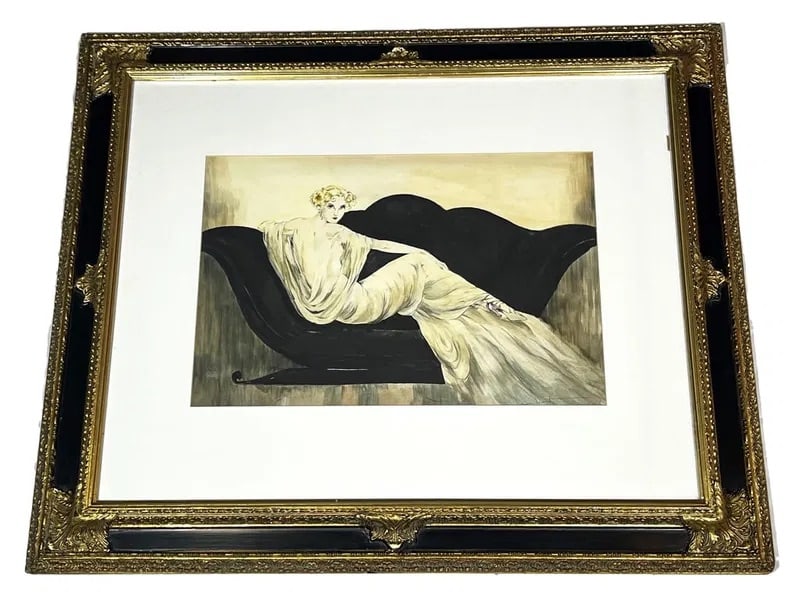 After Louis Icart 'The Sofa' Color Lithograph (1 of 10)