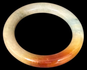 Antique Chinese Qing Jadeite Bangle Bracelet w/GIA