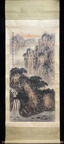 20th C Chinese Mountain Landscape Scroll Painting