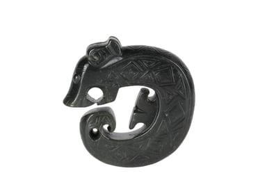 Chinese Hand-Carved Jade Dragon Pendant