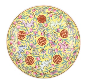 Chinese Qing Guangxu Famille Rose Porcelain Plate