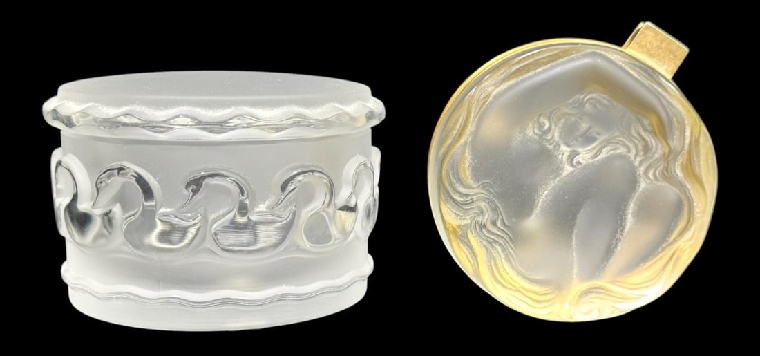 Lalique French Crystal Canards and Daphne Boxes (1 of 8)