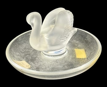 Lalique French Crystal Swan Ring Tray