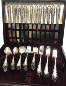 96pc Reed & Barton Georgian Rose Sterling Flatware