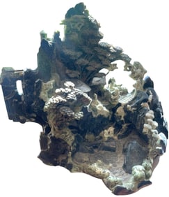Chinese Hand-Carved Scenic Jade Stone Carving