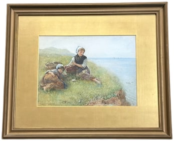 Late 20th Century Watercolor Painting Dated 1986