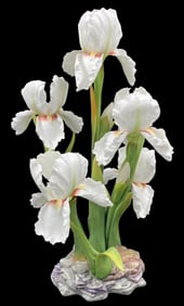 Boehm 'Iris, Silver Showers' Porcelain Sculpture