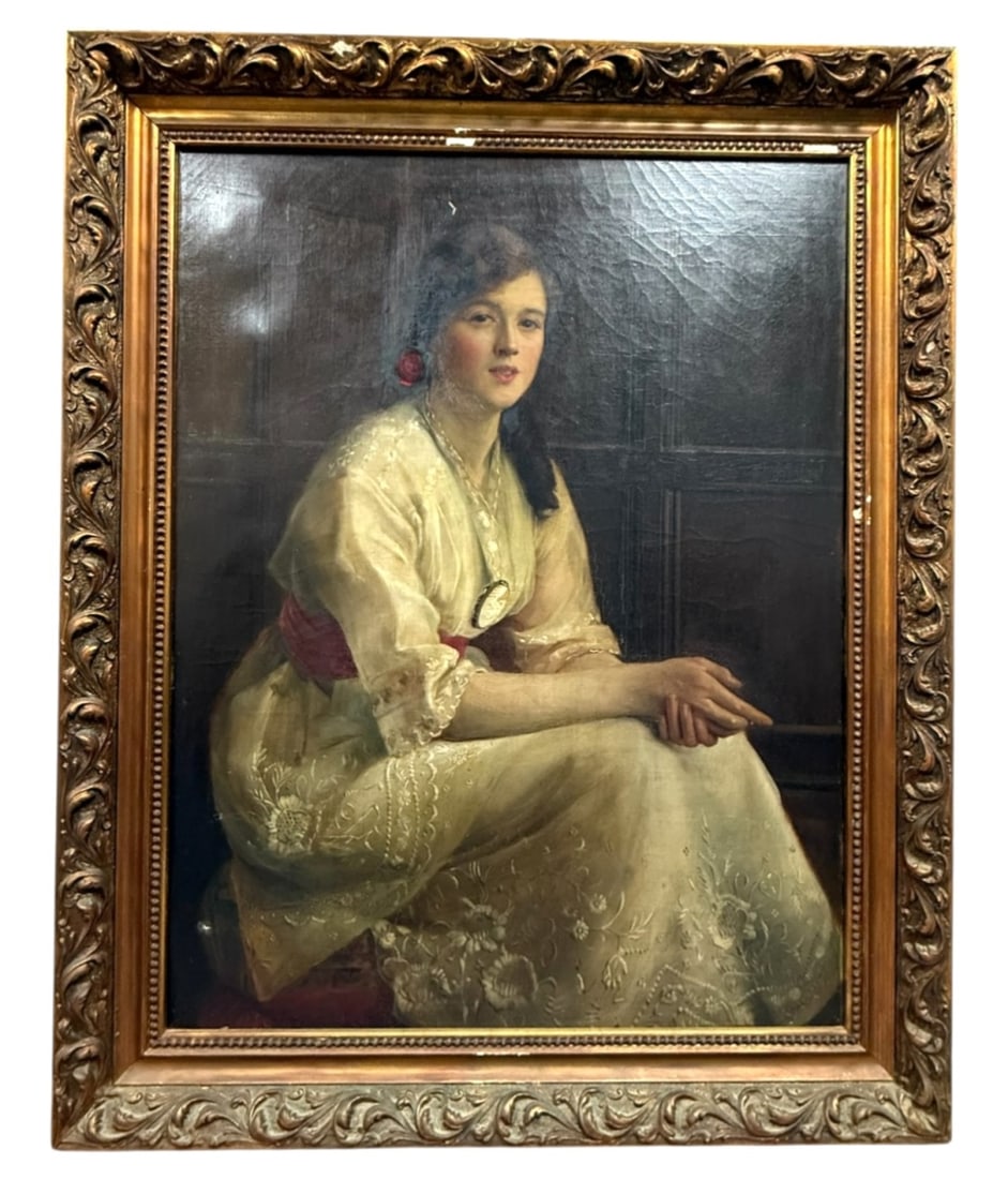 Henry J. Haley Antique Portrait Oil Painting (1 of 11)