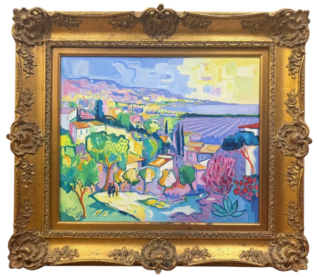 Jean-Claude Picot Oil Painting on Canvas 'Contraste (Cannes)' (1 of 10)