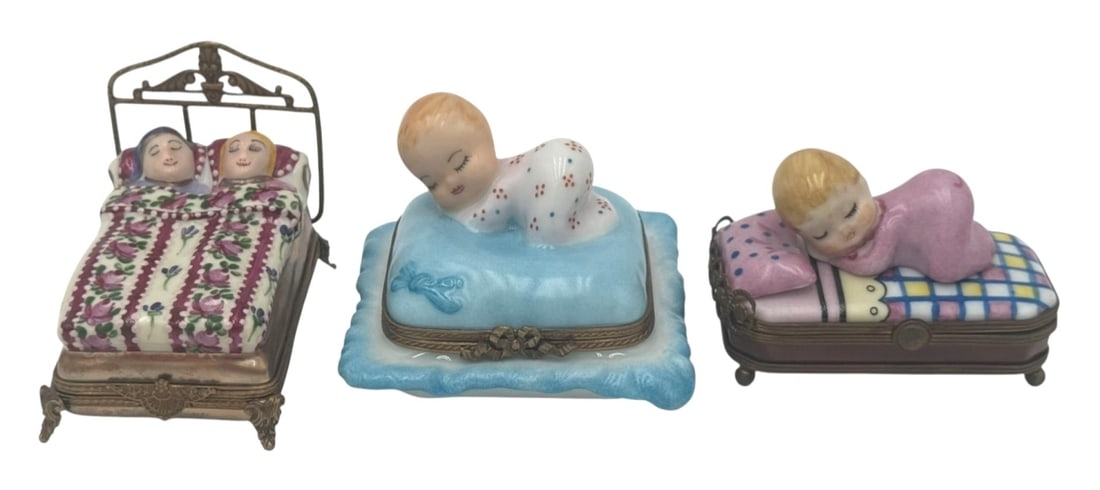 Limoges France HP Porcelain Trinket Boxes (1 of 3)