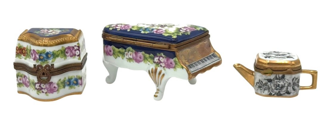 Porcelain Limoges Trinket Boxes Set, Edition 1998 (1 of 3)