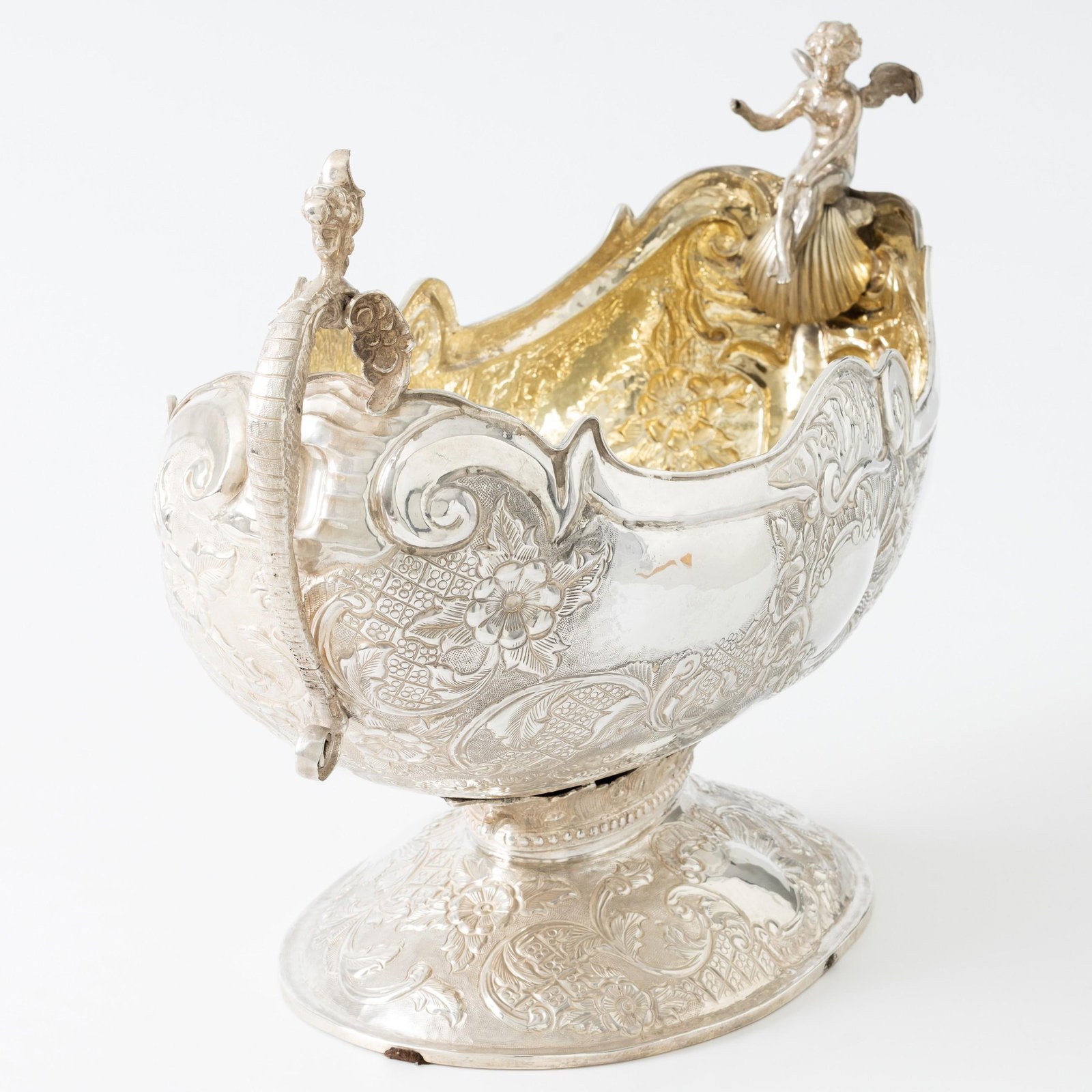Jardinière / centerpiece, Lale Sterling, Istanbul ca. 1960, silver (1 of 19)