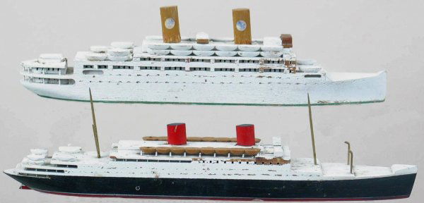Lot of two miniature ship models by Van Ryper fro: Lot of two miniature ship models by Van Ryper from Martha's Vineyard both with wear.