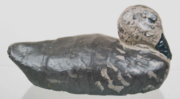 Lot, Two Plastic Herters, One Paper Mache Decoys: Lot of 3 decoys. Two (2) plastic Herter Factory black ducks in very good condition and 1 paper decoy with over-paint. Two pictured. Provenance: William Moore Rig