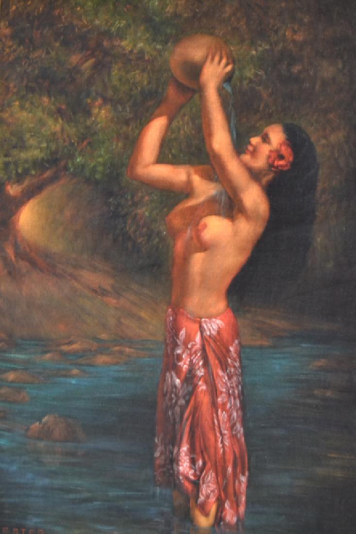 EDGAR LEETEG "COCO BATHER" PAINTING ON VELVET (1 of 4)