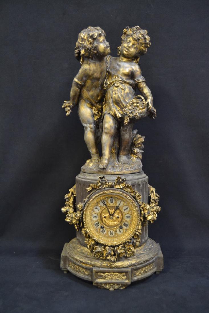 ANSONIA OPEN ESCAPEMENT FIGURAL MANTLE CLOCK (1 of 3)