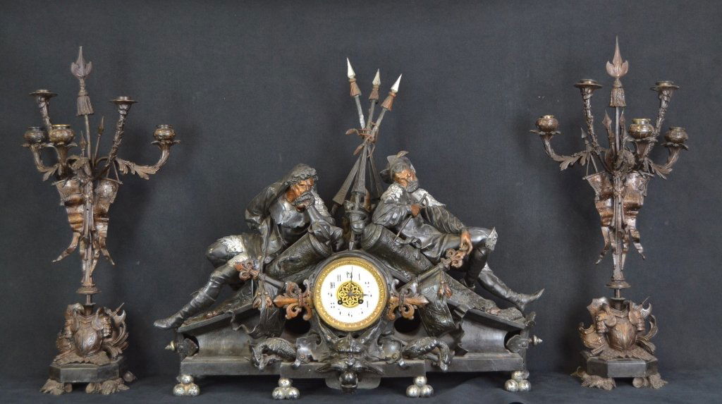 3 PC. FRENCH JAPY FRERES A. POITEVIN CLOCK SET (1 of 5)